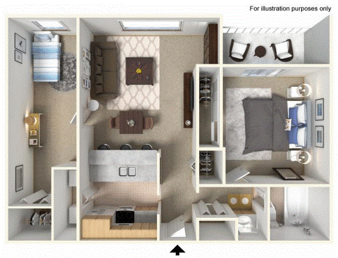 two bedroom floor plan 765 sq ft